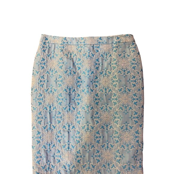 Vintage Moda International Skirt Womens 8 Used Blue Silver - Picture 12 of 13